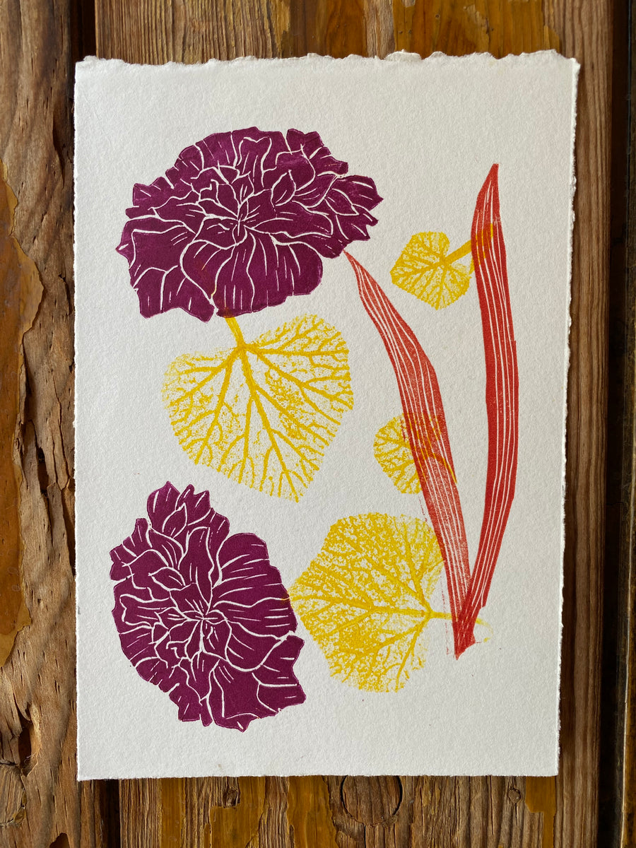 SALIME GURÓ “PLANTAS DE NOVIEMBRE” XILOGRAFÍA Chicas – Marias Arte y Diseño