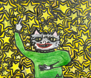 ENRIQUE ARNAUD BLUM "GATO CON ESTRELLAS” PINTURA