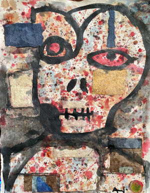 ENRIQUE ARNAUD BLUM "CRÁNEO EN OTOÑO" ACUARELA