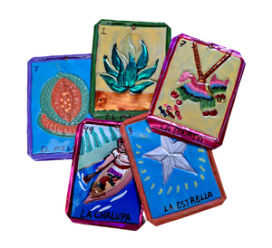 TARJETAS LOTERÍA HOJALATA CHICO COLGANTE