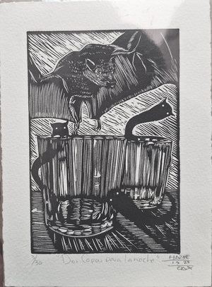 HAZHE IS ! "DOS COPAS PARA LA NOCHE” GRABADO