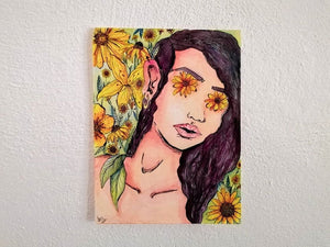 JATZ CRUZ “MUJER FLORES” ACUARELA