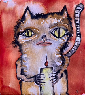 ENRIQUE ARNAUD “GATO NARANJA CON VELADORA” MIXTA